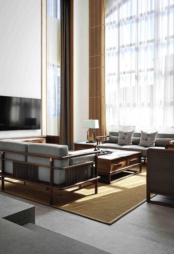 260㎡新中式禅意玄关简直美呆七米挑高大客厅简约却震撼