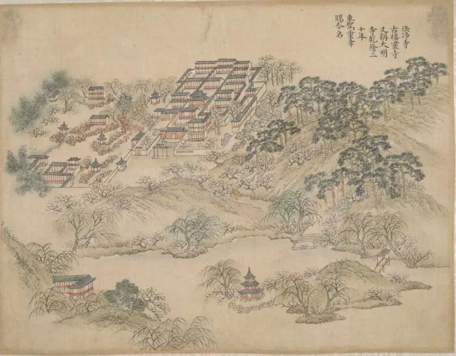 大明寺手绘图图片