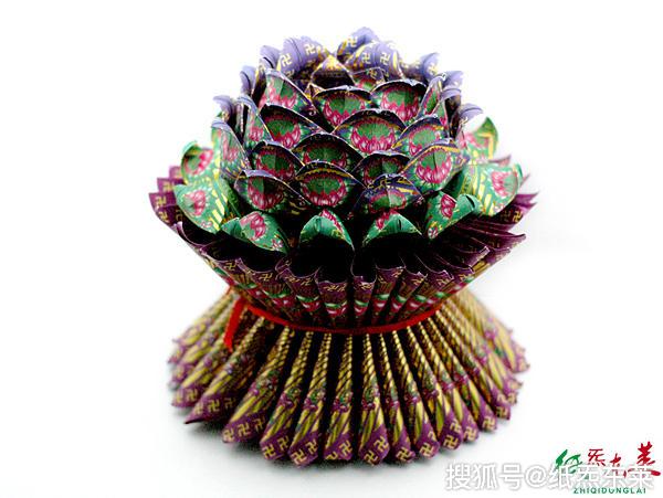 上新手工作品祈福莲花手工寿金折纸15x152020莲花金纸台湾烧金