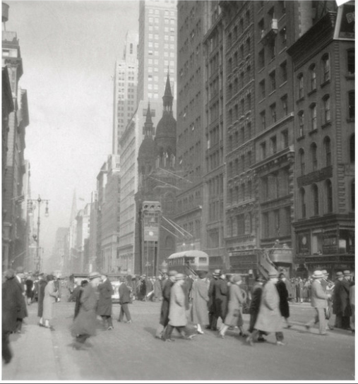 原创20年代的美国纽约高楼大厦林立一派繁华景象