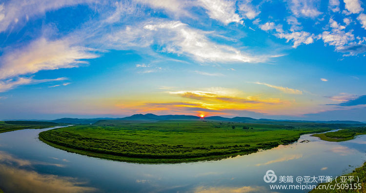 影友草原上升起不落的太阳