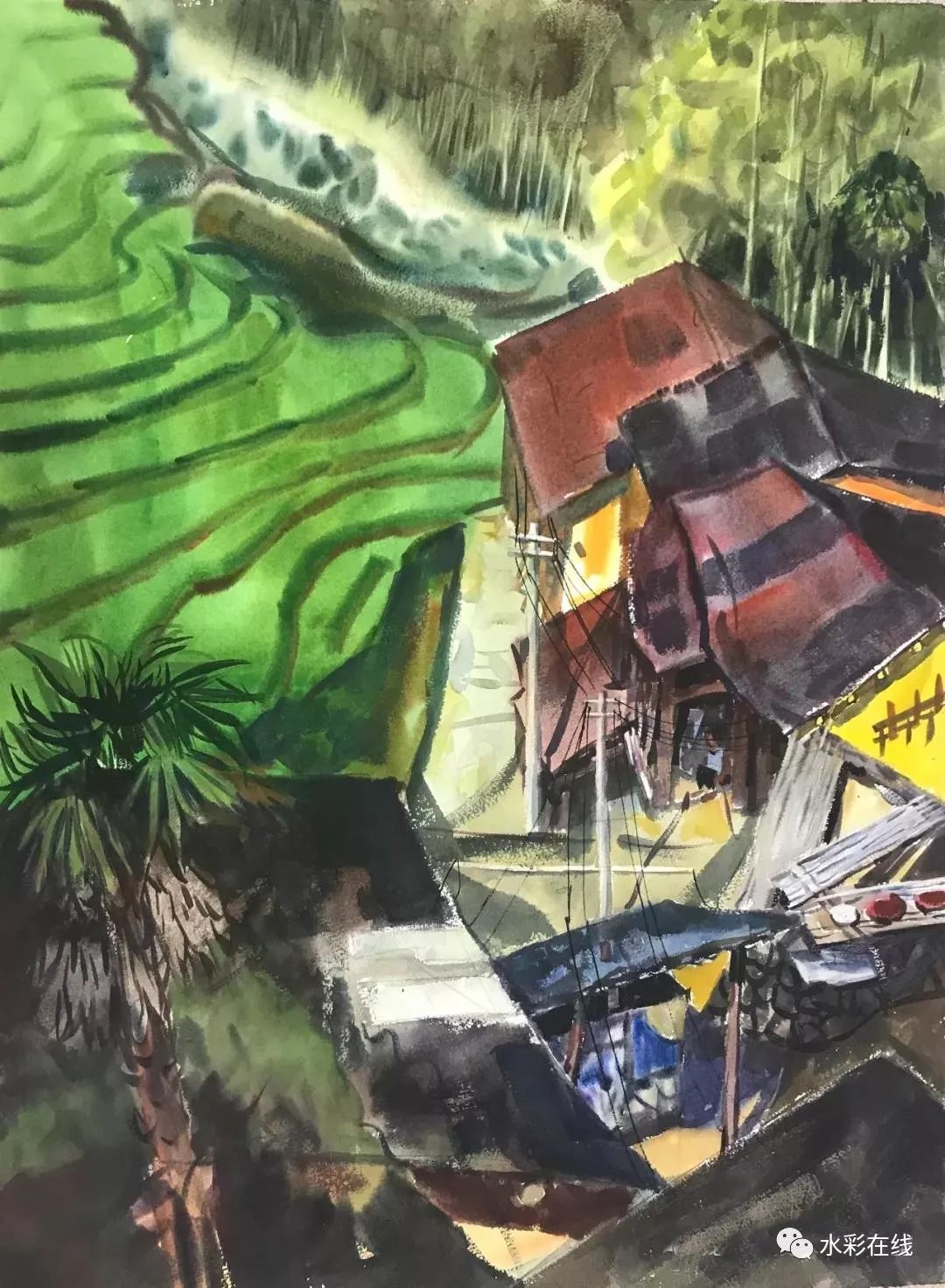 龙虎教授水彩作品赏析