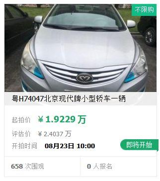 (不限购)粤h74047小型轿车一辆05基本介绍:该车为粤hc9987小型普通