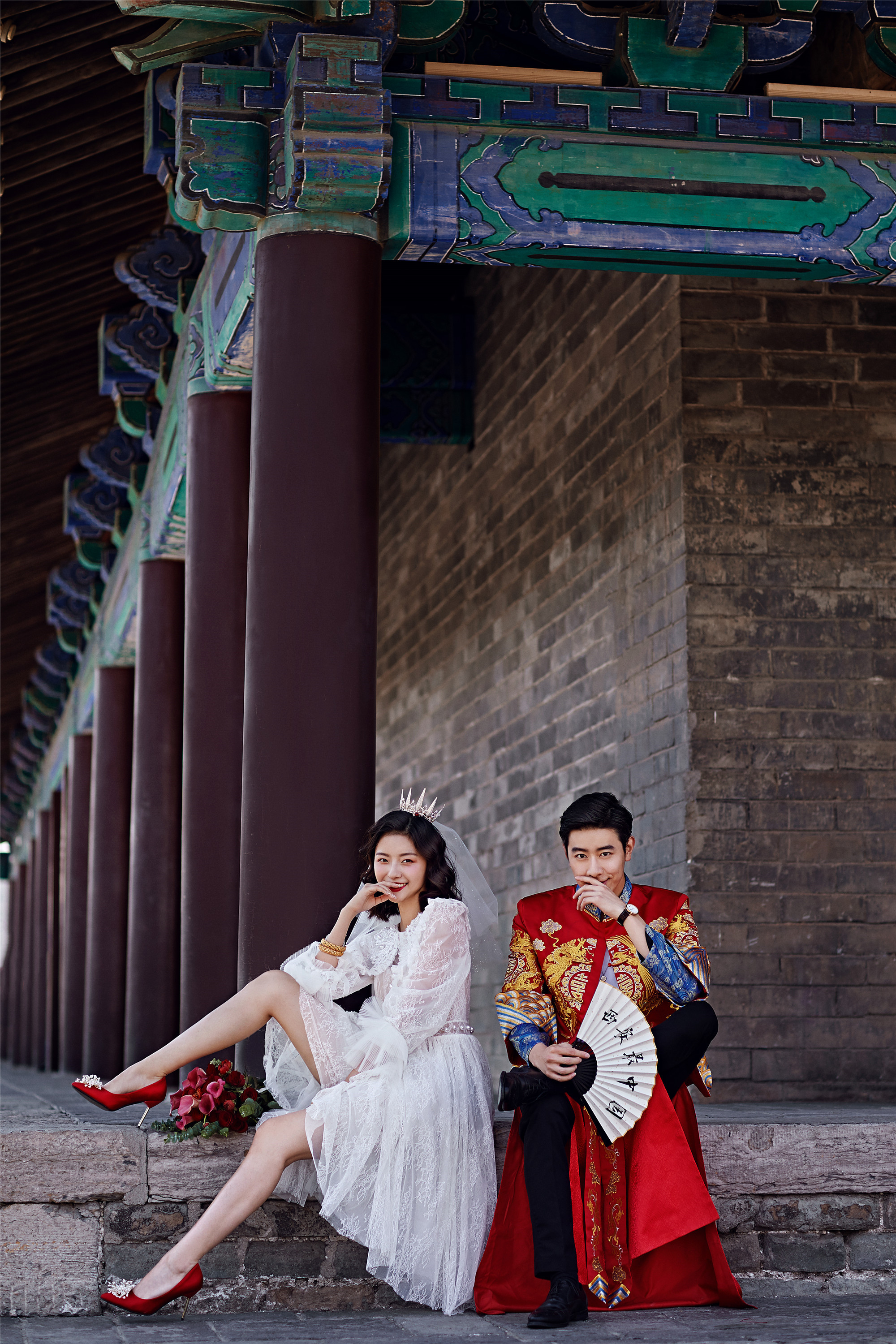 倾世佳人中国新娘西安独有的城墙婚纱照