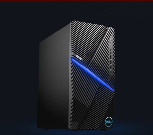 外观方面这款戴尔g5 5090采用的是蓝光侧透的设计方案,在其正面设有一