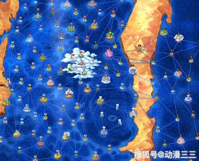 红土大陆就像伟大航路一样围绕圆形的海贼王世界一圈