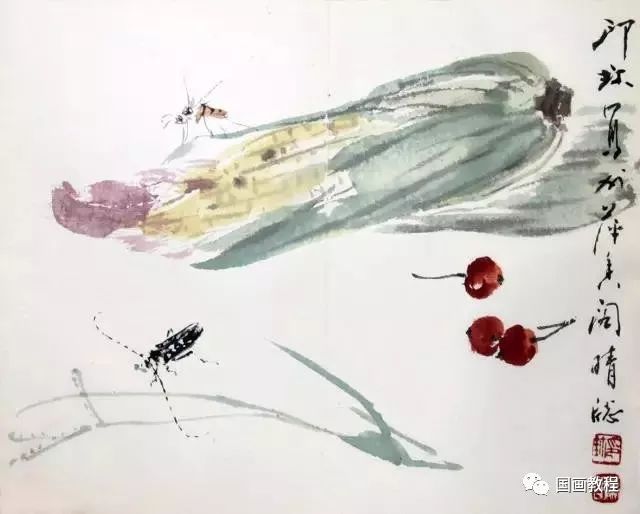 被誉为中国小写意花鸟画扛鼎者的果蔬作品70幅