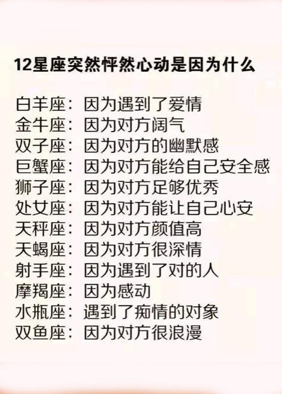 12星座的最佳女閨蜜12星座突然怦然心動是因為什麼