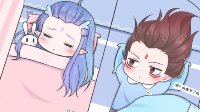 当哪吒和敖丙一起午休时，魔丸做了一件事，漫友：太甜腻！_同人