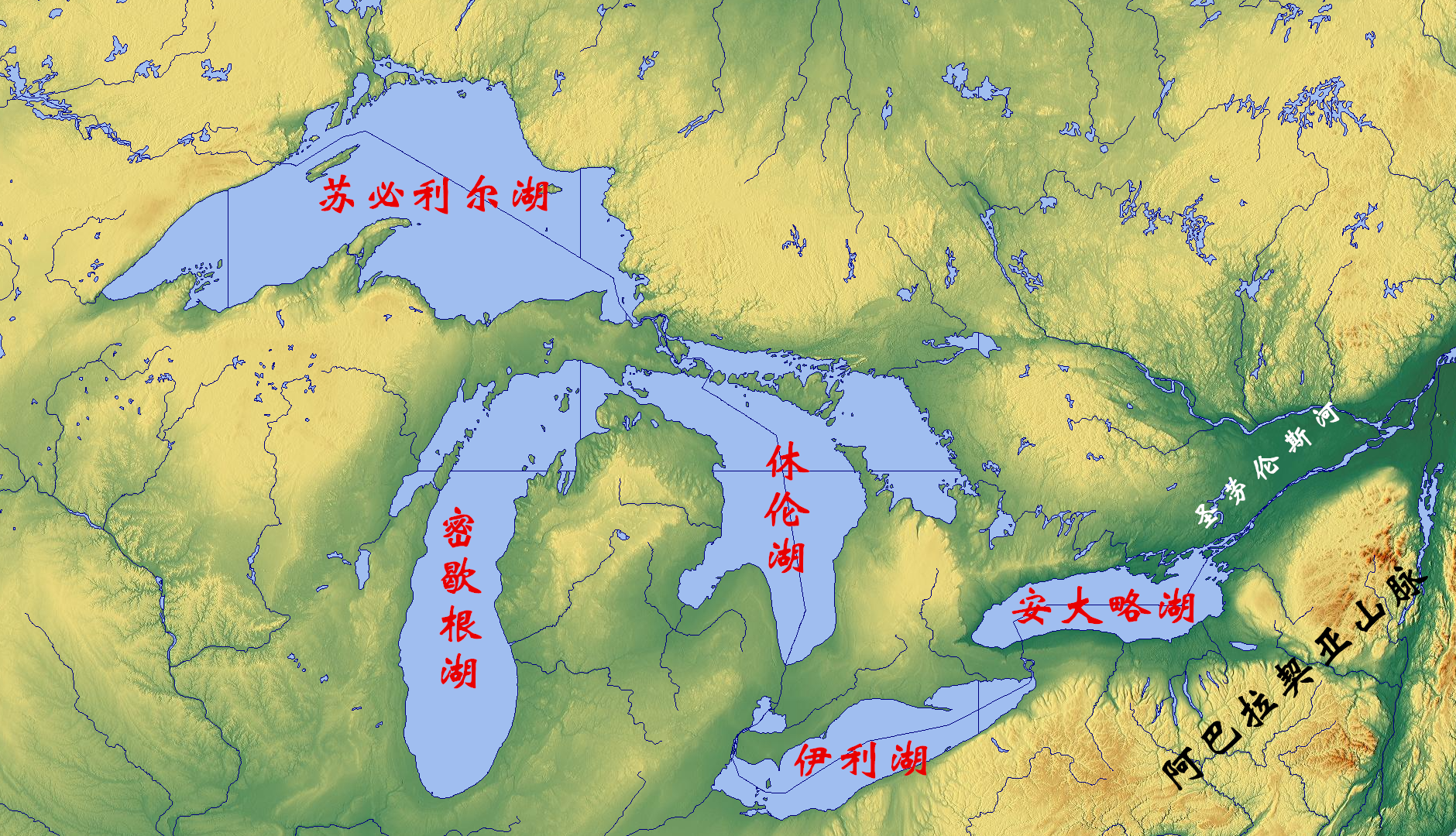 北美洲湖群名称图片