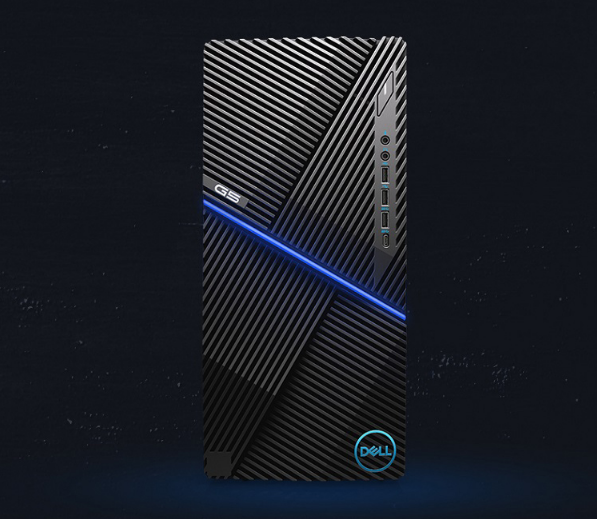 外观方面这款戴尔g5 5090采用的是蓝光侧透的设计方案,在其正面设有一