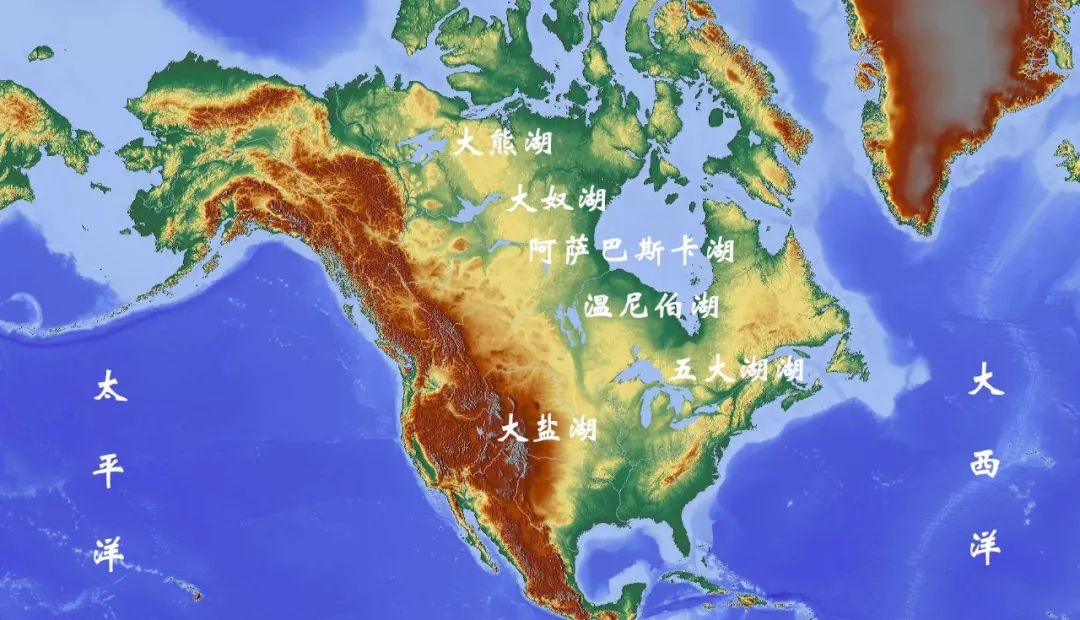 北美洲山脉河流分布图图片