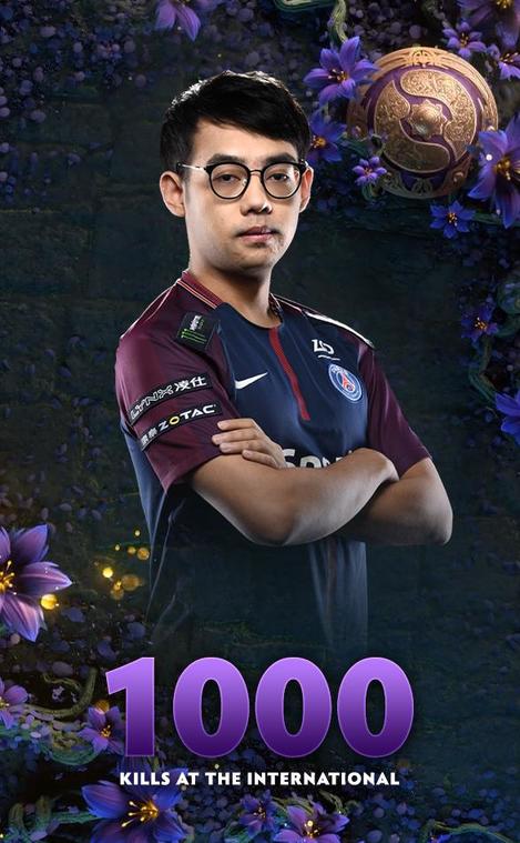 dota2比赛ti9小组赛maybe成第二位历届击杀数破千选手