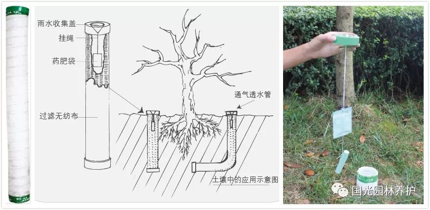 根部安装通气透水管05白色液态膜反射阳光,可用红外线测温仪测量其