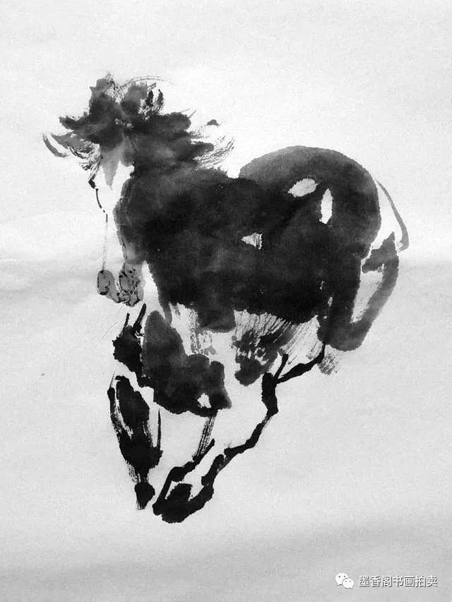 大写意画奔马笔墨韵味十足值得一看