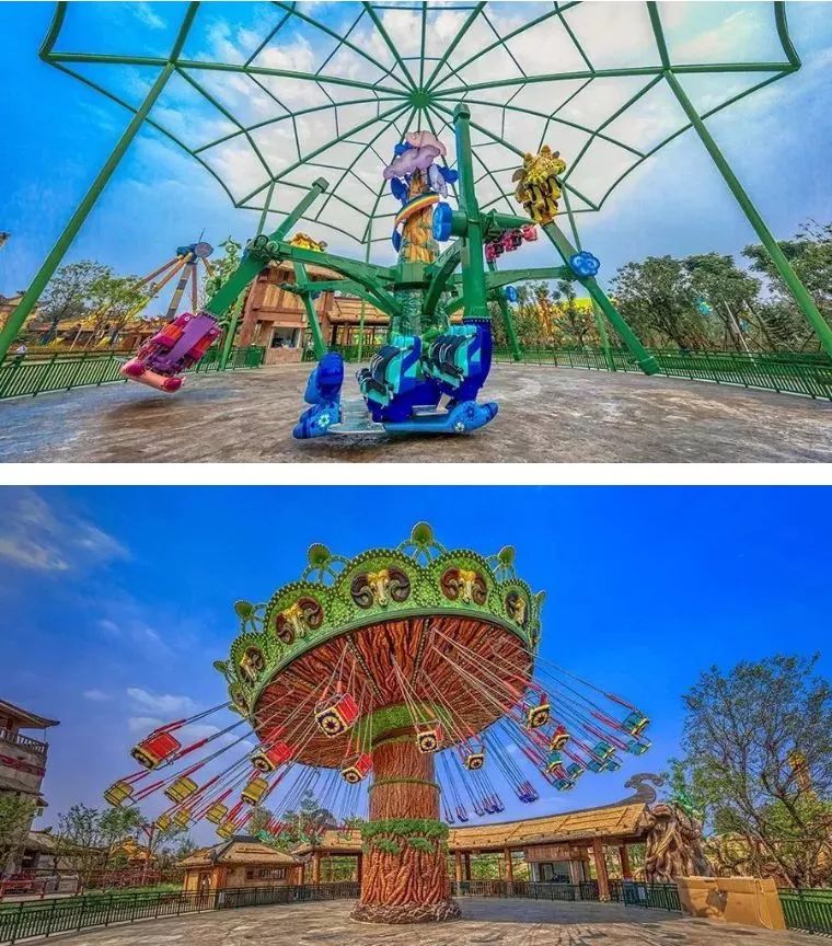 巨龙飞舞,忽高忽低,天旋地转梦幻花园区一个适合儿童游玩的乐园
