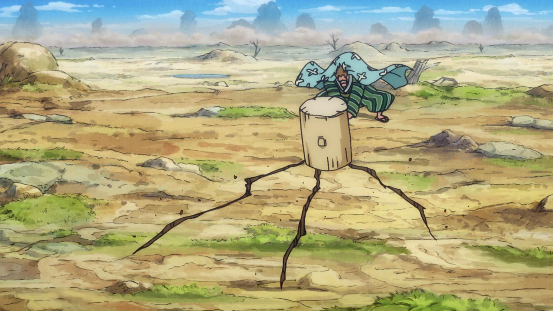 霍金斯手下表现出四皇级战力,一锤让地面开裂,路飞差点掉进深渊_裂缝