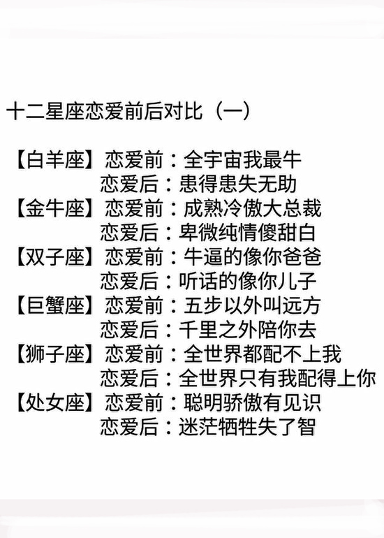 十二星座恋爱前后对比,认为爱情无关对错的星座