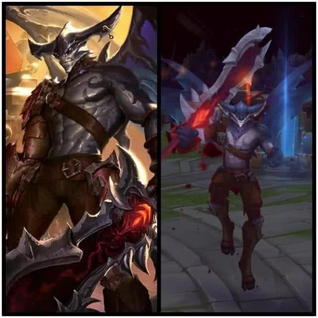 2:传统造型 巨魔狂鲨是一个小系列皮肤,在剑魔这个版本的原画中我们