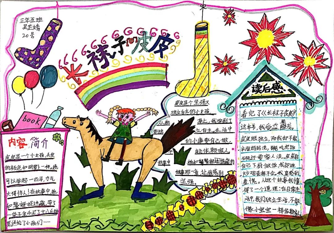 摘录笔记3书签2手抄报1栏目#《长袜子皮皮》中这位普通而又神奇的皮皮
