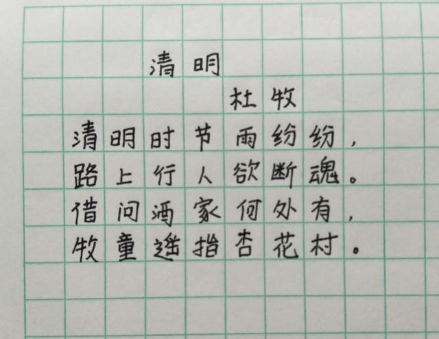 小学生写的作业,字体工整如印刷体,没有对比就没有伤害!_占几格