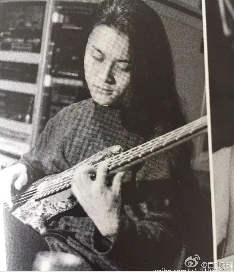 其实陈辉年轻的时候就很出众,五官秀丽,又有一头飘逸的秀发,看起来就