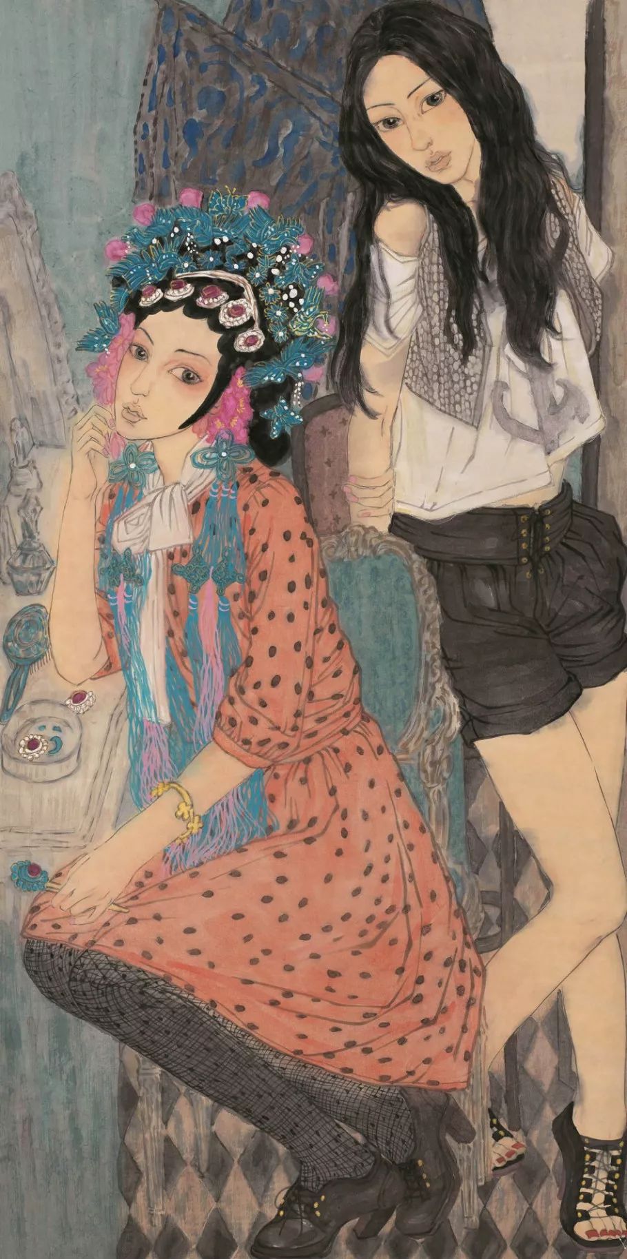 学院派精英许莹彩墨人物画