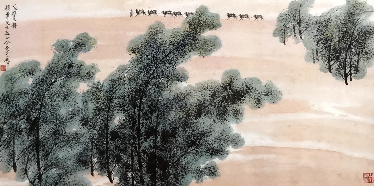 松溪仙客好梦,山高谷深秋风—国画山水艺术作品