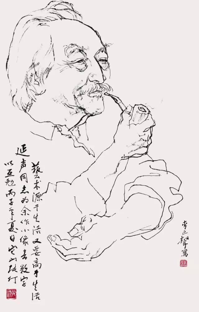 李延声:速写中外文化名人,尽精微而全神韵,致广大而及毫芒