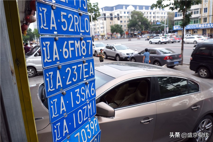 沈阳一排车牌挂街头一星期无人认领
