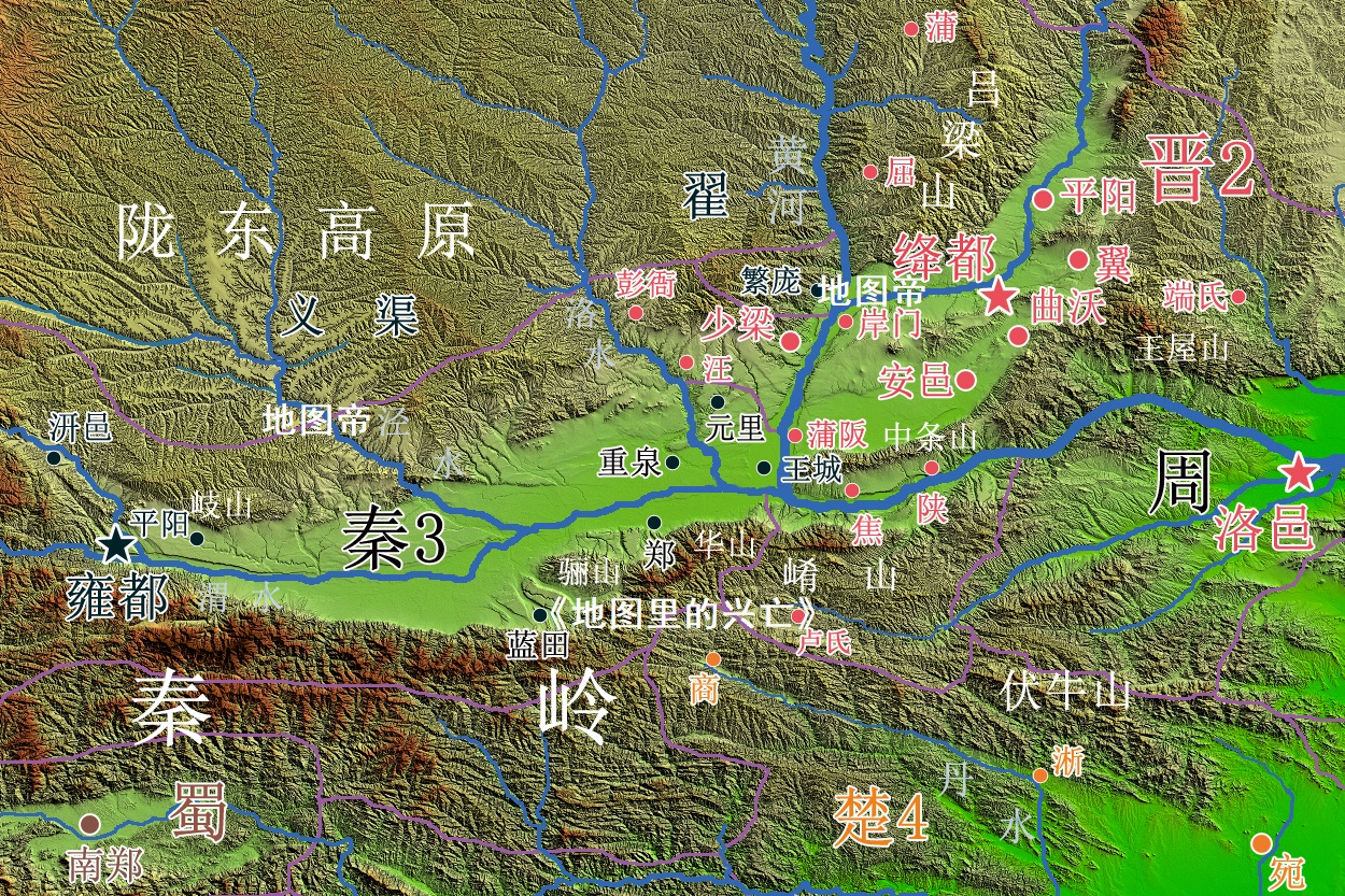 秦国河西之地地图图片