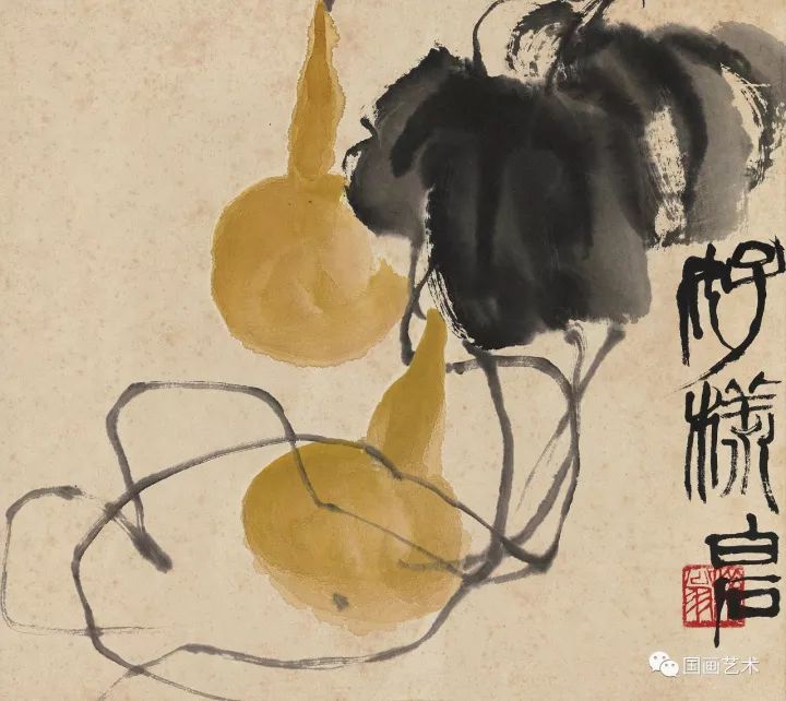 农家风味中的笔情墨趣齐白石大师画南瓜