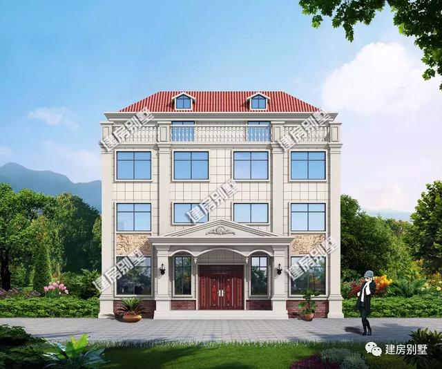 两栋宽14米的兄弟双拼自建房宅基地小也能建豪宅