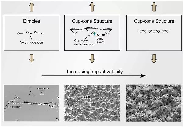 华南理工与顶峰多尺度研究所actamaterialia大块金属玻璃层裂中的杯锥
