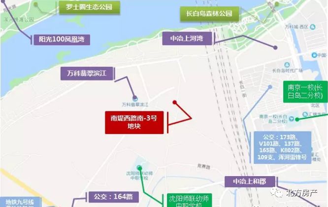 3公里,東側距離長白島醇熟生活區較近.