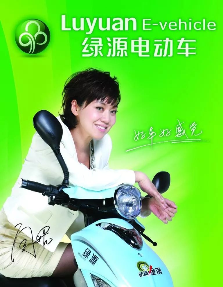 闫妮,田亮,王力宏都代言过绿源电动车,品牌标识与形象,广告口号也换了
