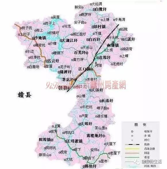 以前的赣县地图上有湖江到江口公路,没有湖江到储潭公路73赣县大湖