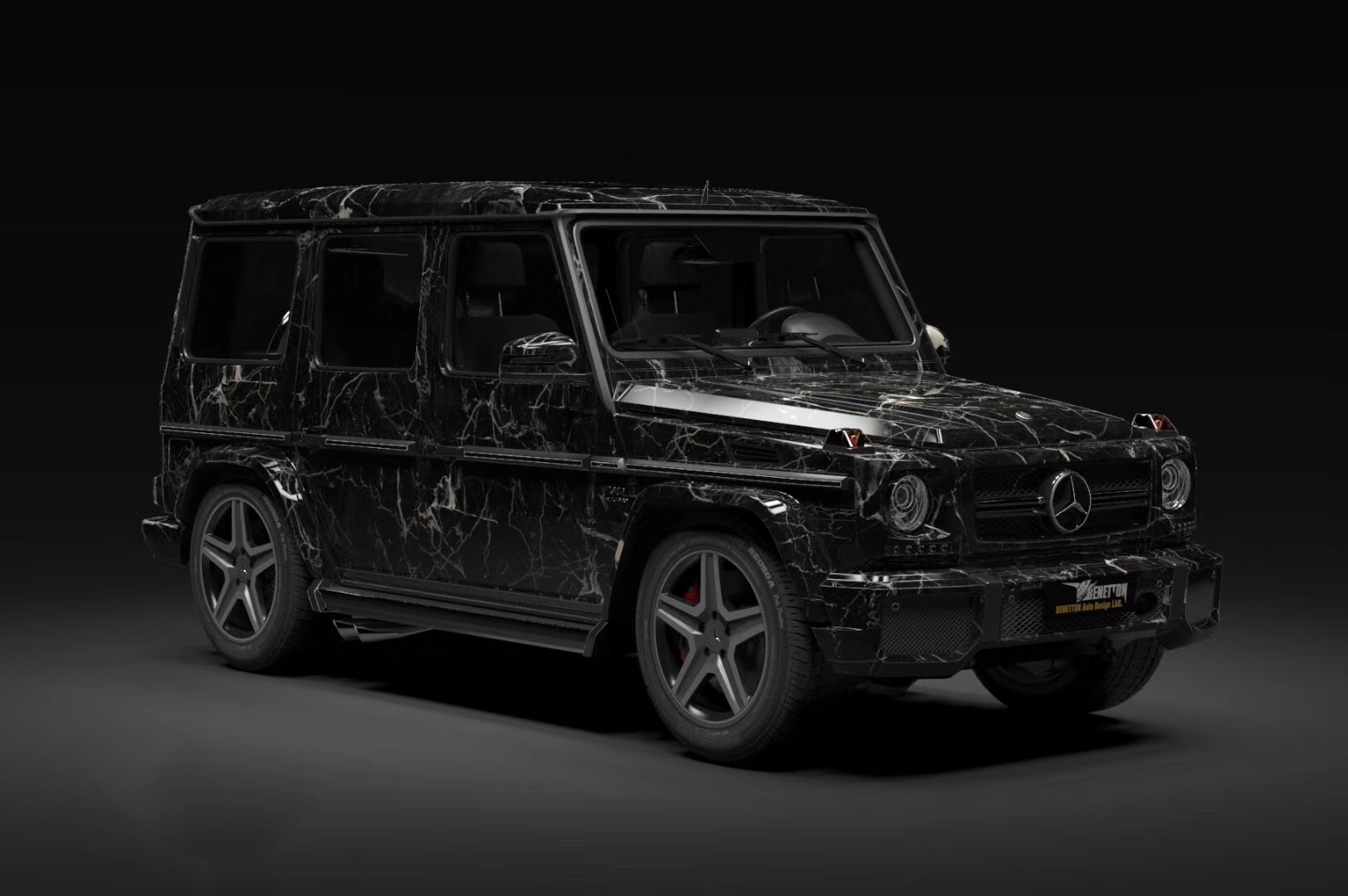 这台奔驰大g与众不同大理石纹彩绘的外表让你欲罢不能