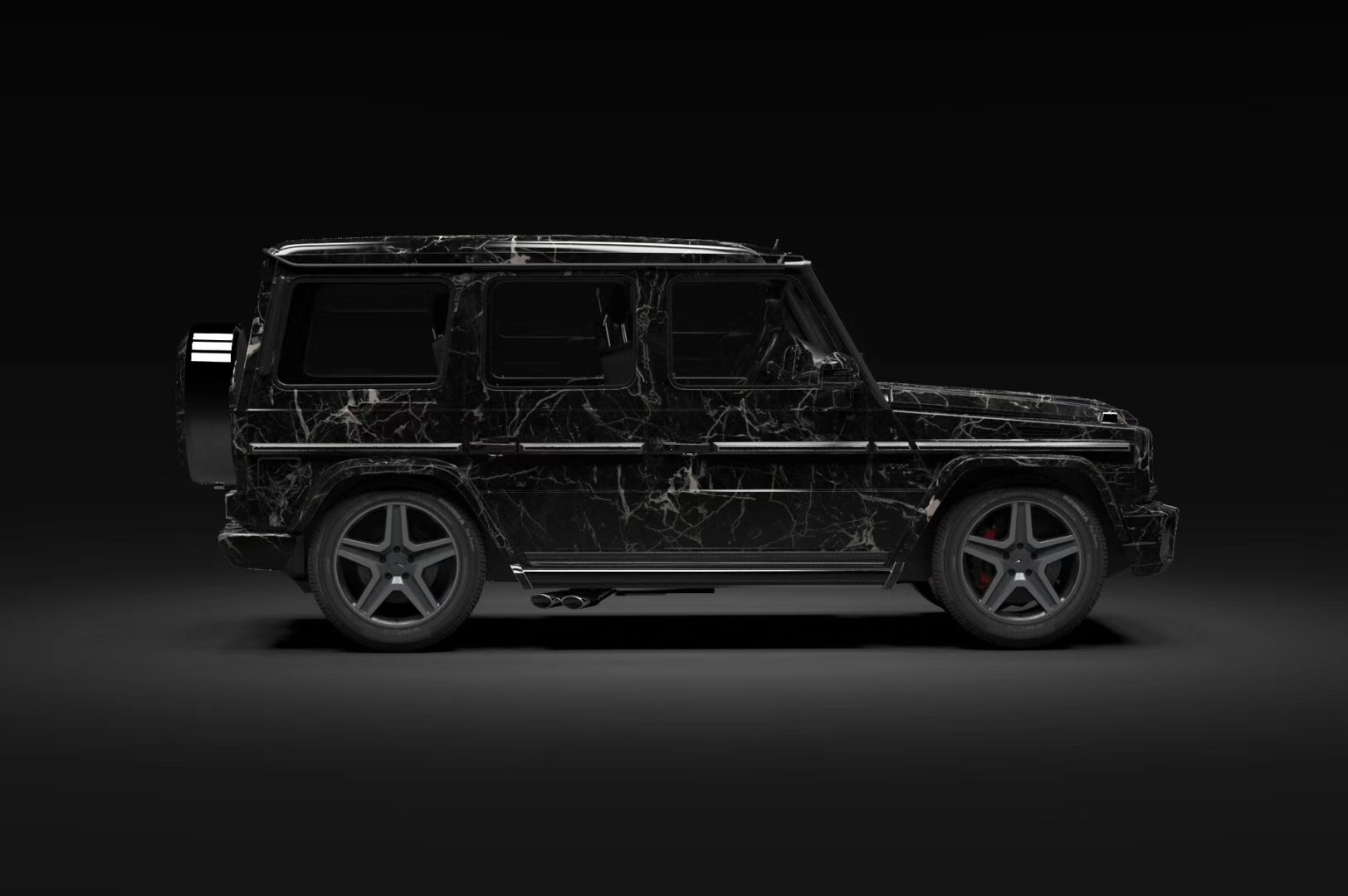 这台奔驰大g与众不同大理石纹彩绘的外表让你欲罢不能