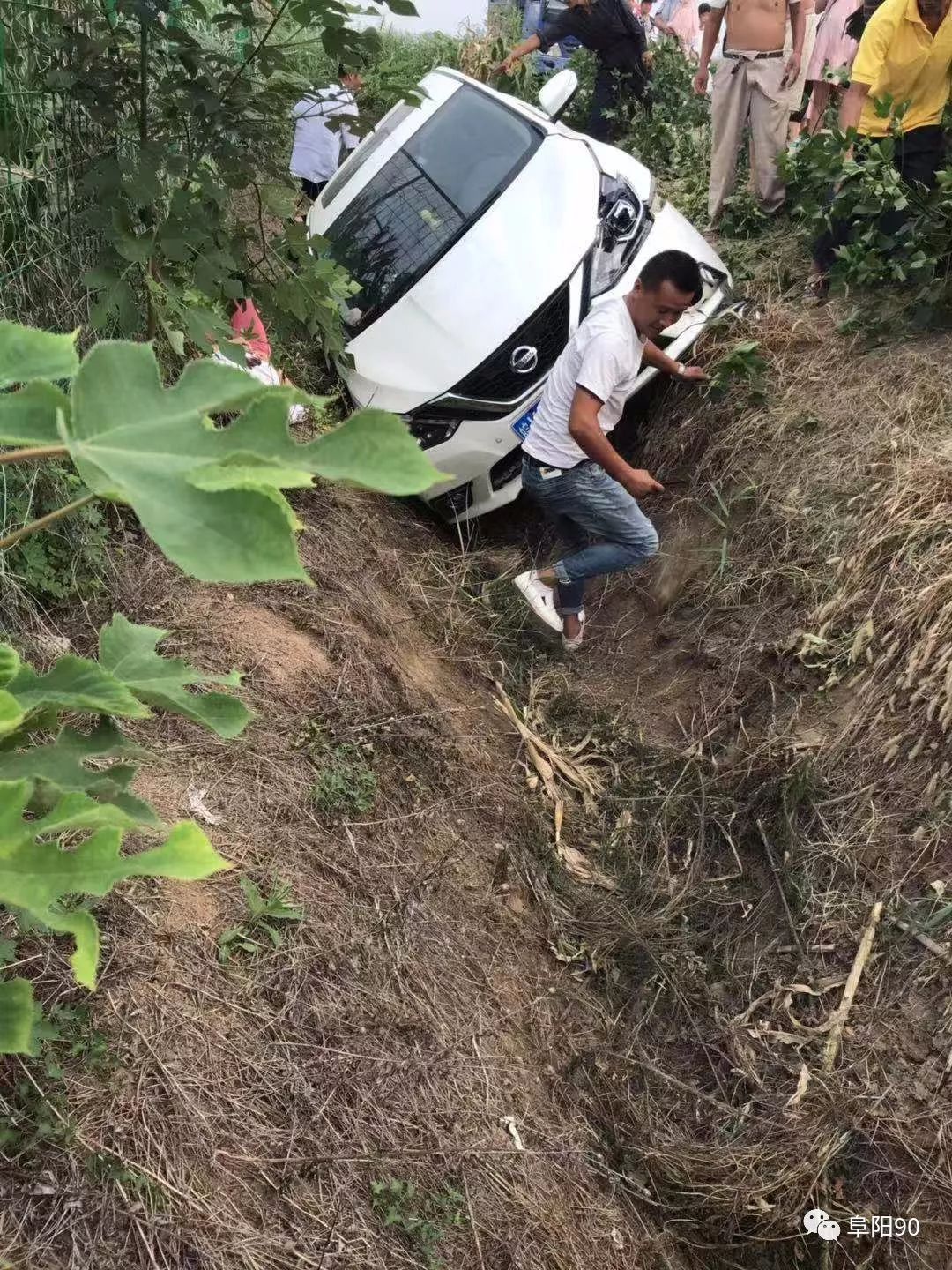 今早十幾個阜陽人抬起了這輛車司機