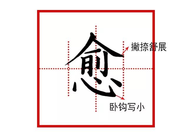 隶书将篆文"心"写成.笔顺:13画