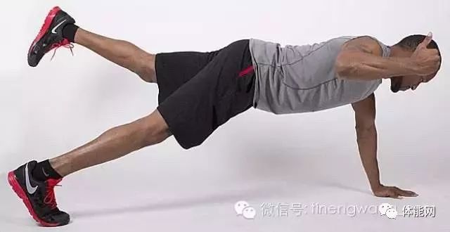核心抗旋转:单臂单腿俯卧撑_肌肉