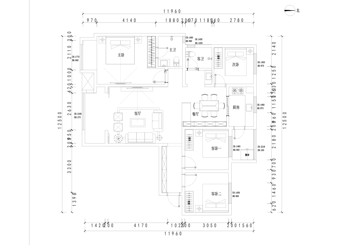 【西安业之峰装饰】世茂都120平新中式风格装修案例