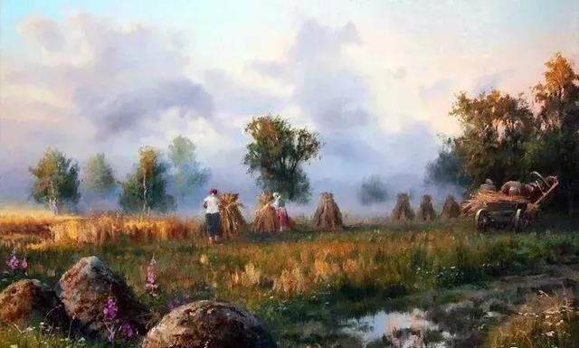 绝美桃花源俄罗斯画家弗拉基米尔的田园油画