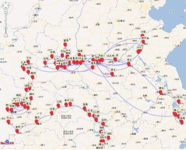 有人把李白杜甫一生的足迹做了张地图,发现了大事情