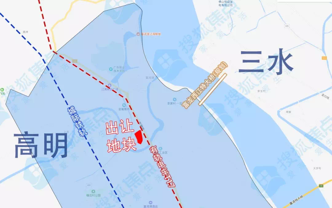 毗邻富龙西江特大桥!高明逾3万㎡商住地挂牌,周边仅1盘在售