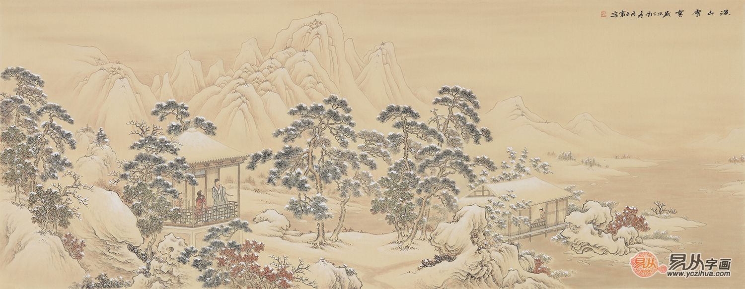 中美协画家王宁仿古国画山水画系列品赏