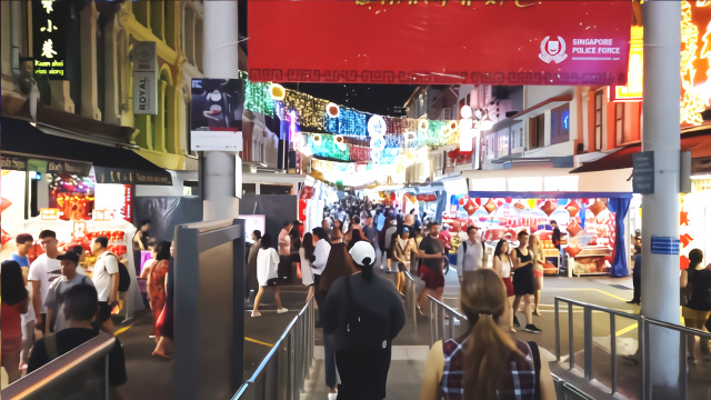 体验新加坡唐人街的夜晚无滤镜实拍