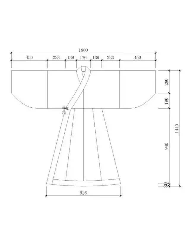 道教道袍的裁剪图纸图片