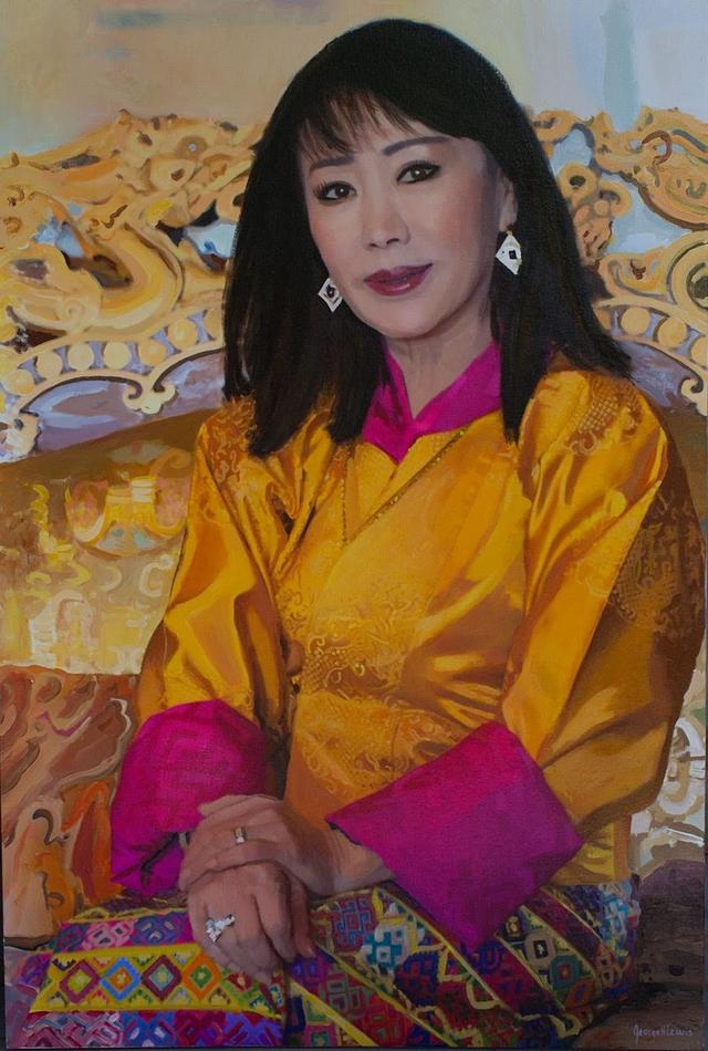 64岁不丹王太后太显年轻啦!穿红衣红裙根本不像奶奶,少女感十足